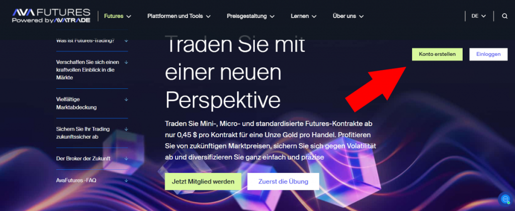 Eröffnung eines Futures Trading Konto bei AvaFutures