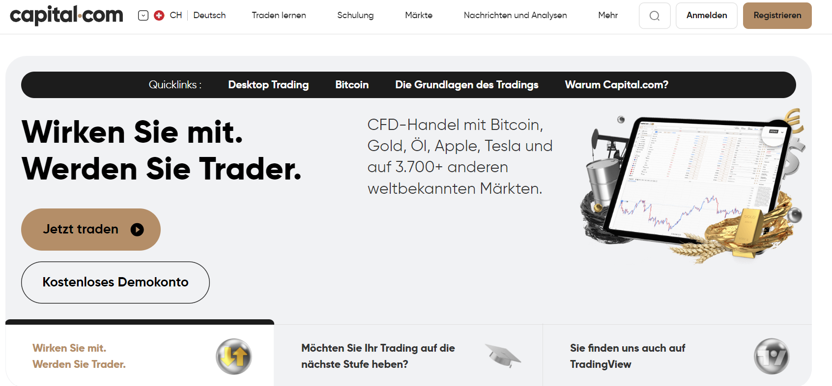 Capital.com Webseite deutsch 