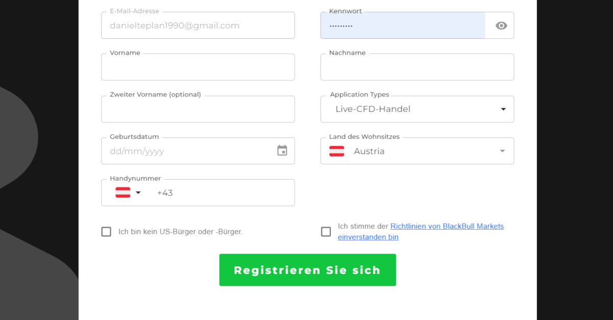 Kontoeröffnung bei BlackBull Markets