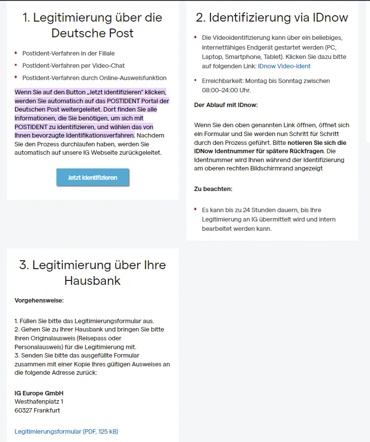 Verifizierung IG