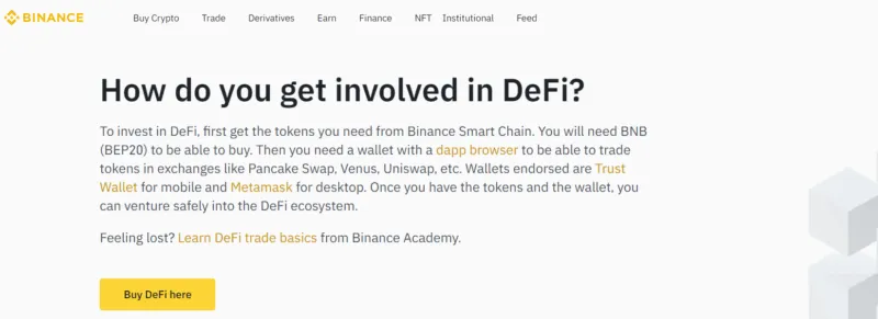 DeFi-Handel Binance