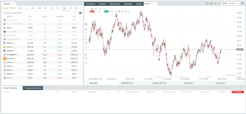 xStation Plattform von XTB