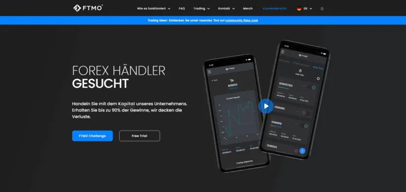 ftmo website screenshot