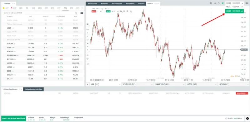 xtb demokonto screenshot