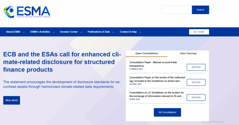 ESMA Website