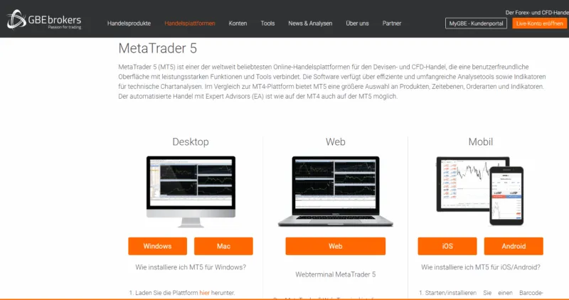 gbe brokers metatrader 5