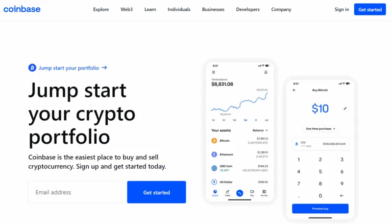 coinbase website