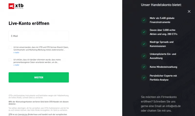 xtb kontoeroeffnung
