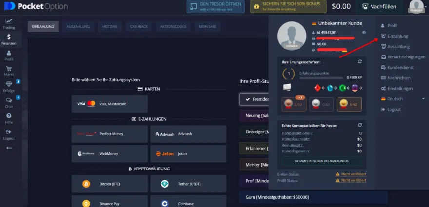 pocketoption einzahlung