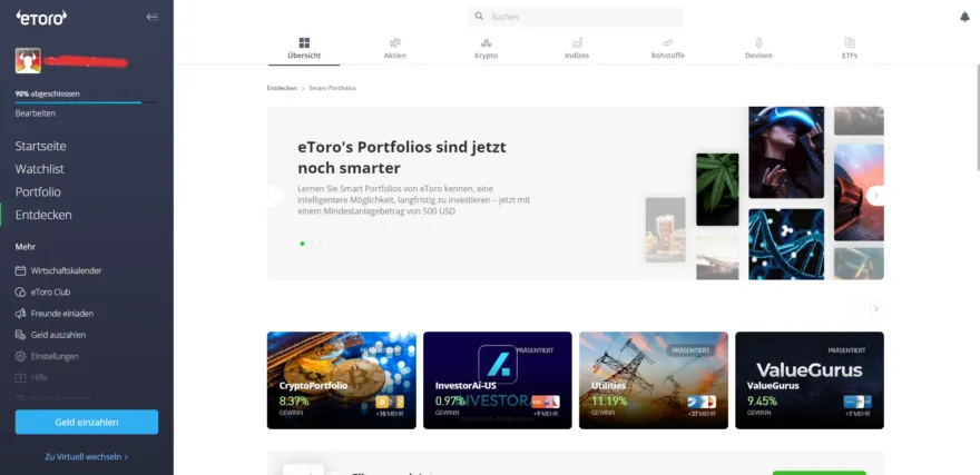 Smart Portfolios bei eToro