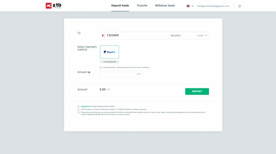 xtb einzahlung mit paypal