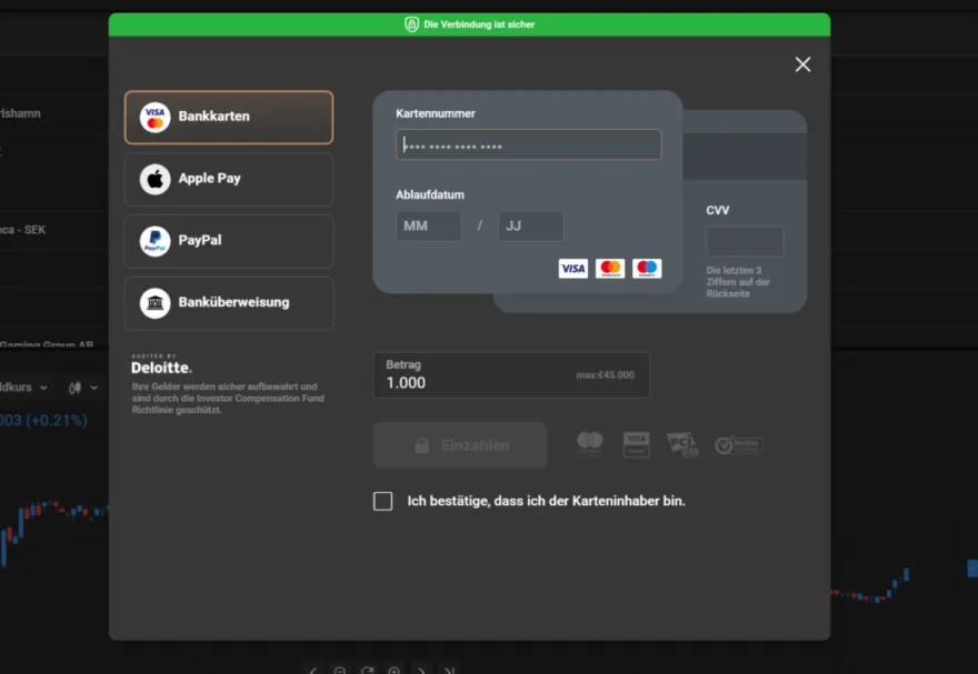 Capital.com Ein und Auszahlungen