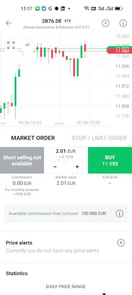 Mobiles ETF Trading in der ETF App von XTB