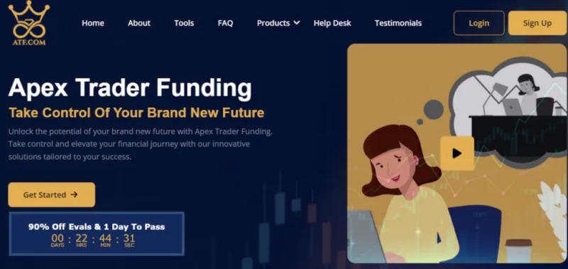 Website von Apex Trader Funding