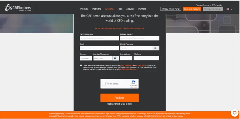 Eröffnung eines Demokontos bei GBE Brokers