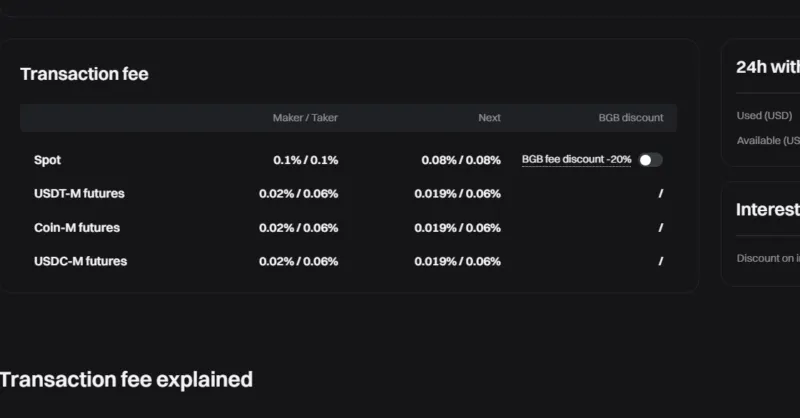 Handelsgebühren für Krypto-Futures bei Bitget