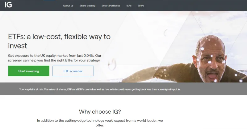 ig website mit info zum etf handel