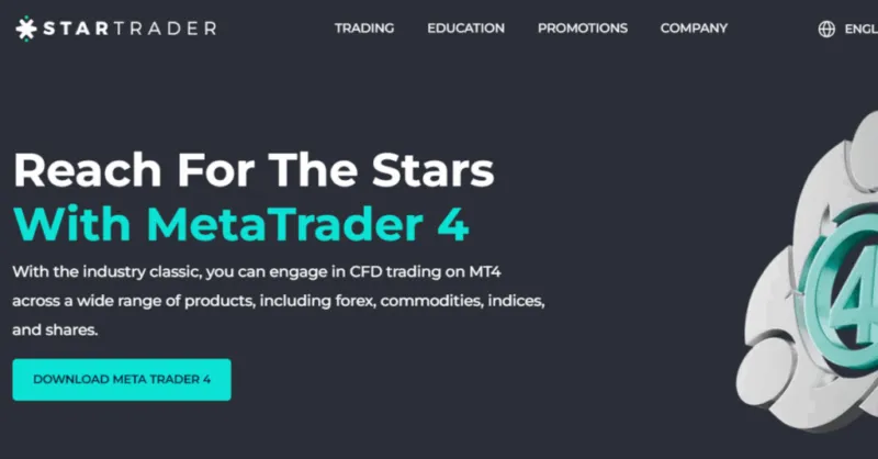 StarTrader Website mit Infos zur MT4 Trading Plattform