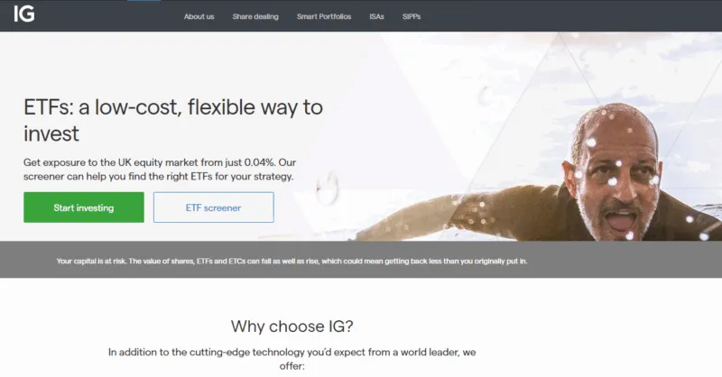 ig website mit info zum etf handel