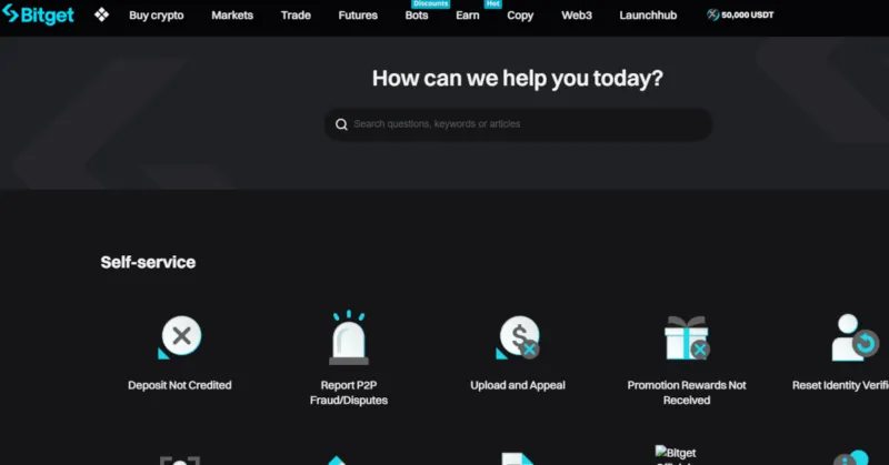 Support-Bereich bei Bitget