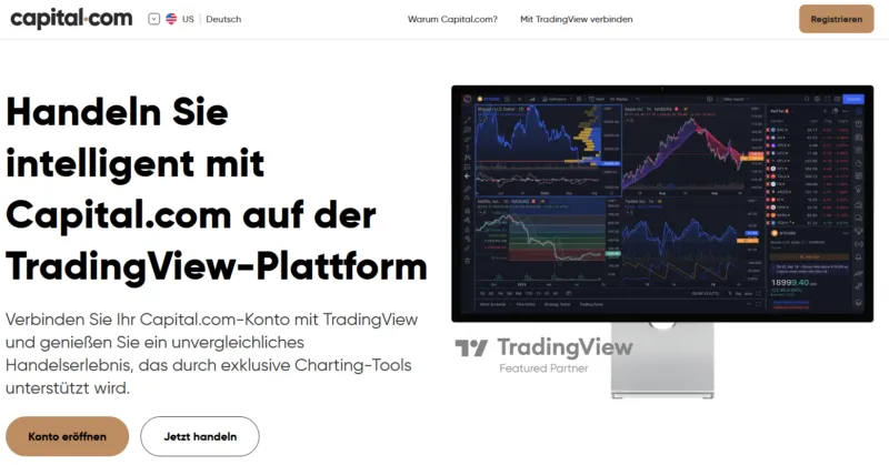 Capital.com Website und Anbindung zu TradingView