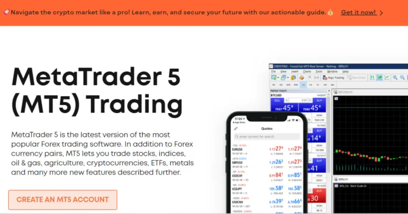 Infos zum MT5 auf der Libertex Website