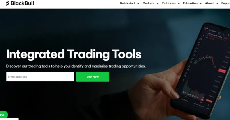 Infos zum mobilen Trading auf der BlackBull Markets Website