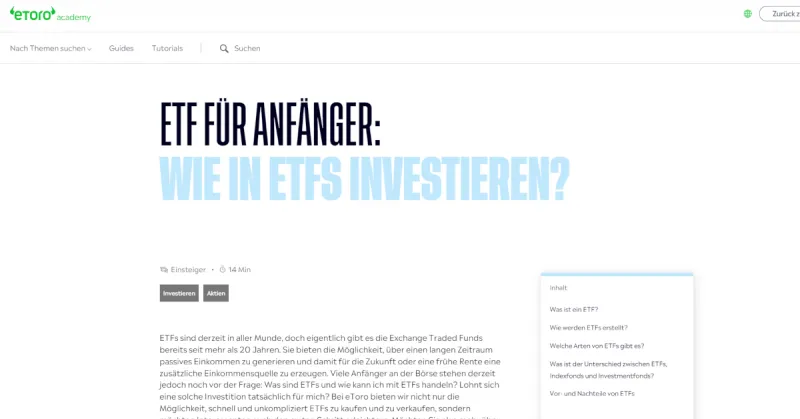 etoro website mit info zum etf handel