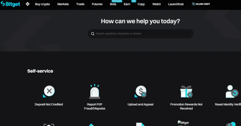 Support-Bereich bei Bitget