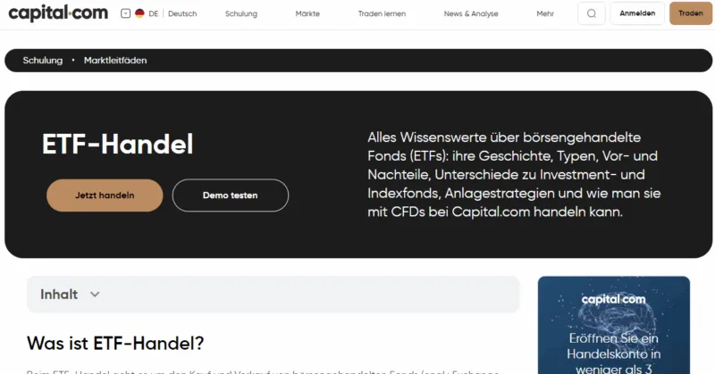 capital.com website mit info zum etf handel