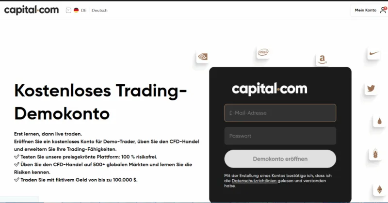 Forex Demokonto Eröffnung bei Capital.com