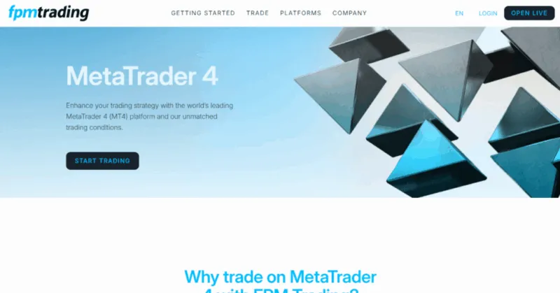 FPM Trading Website mit Infos zúr MT4 Schnittstelle