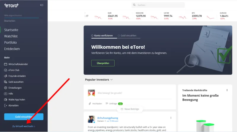 eToro Daytrading Demokonto