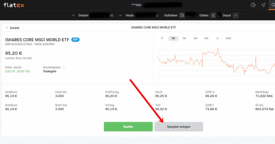 ETF-Sparplan anlegen bei flatex AT