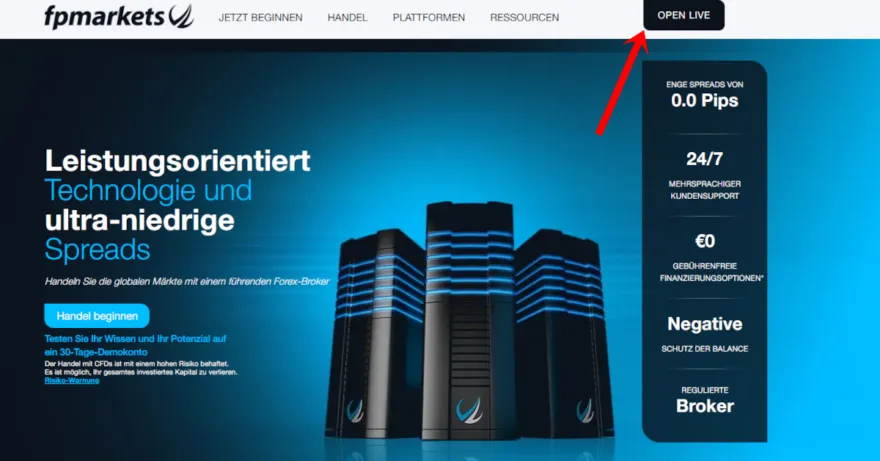 Kontoeröffnung bei FP Markets