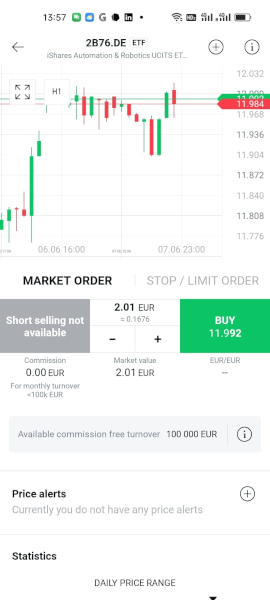 Mobiles ETF Trading in der ETF App von XTB